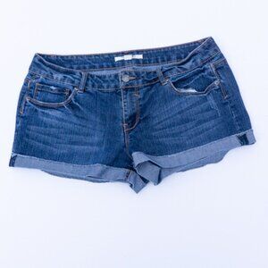 Forever 21 Denim Shorts 30 10 Cuffed Medium Wash 2 Inch Inseam